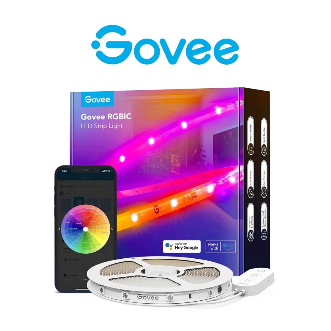 LUCES LED GOVEE RGB IC WIFI + BLUETOOTH CON COVERTOR DE PROTECCION 5 metros H619